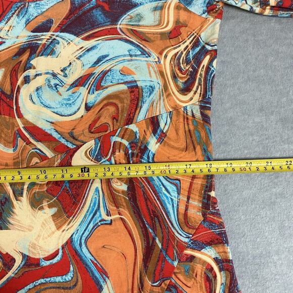 Colleen Lopez 3/4-Sleeve Knit Maxi Dress Women's XL Artsy Summer Beachy Vacation - Picture 7 of 11